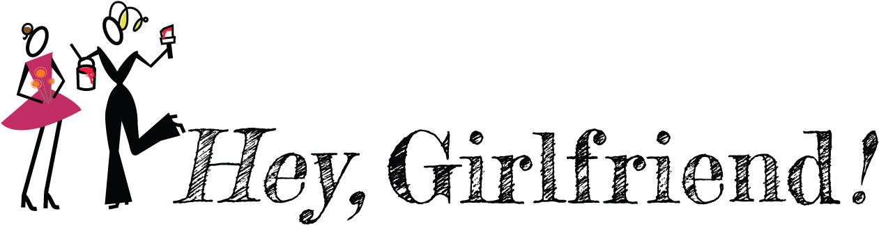 Hey Girlfriend Stylized Text Logo PNG Image