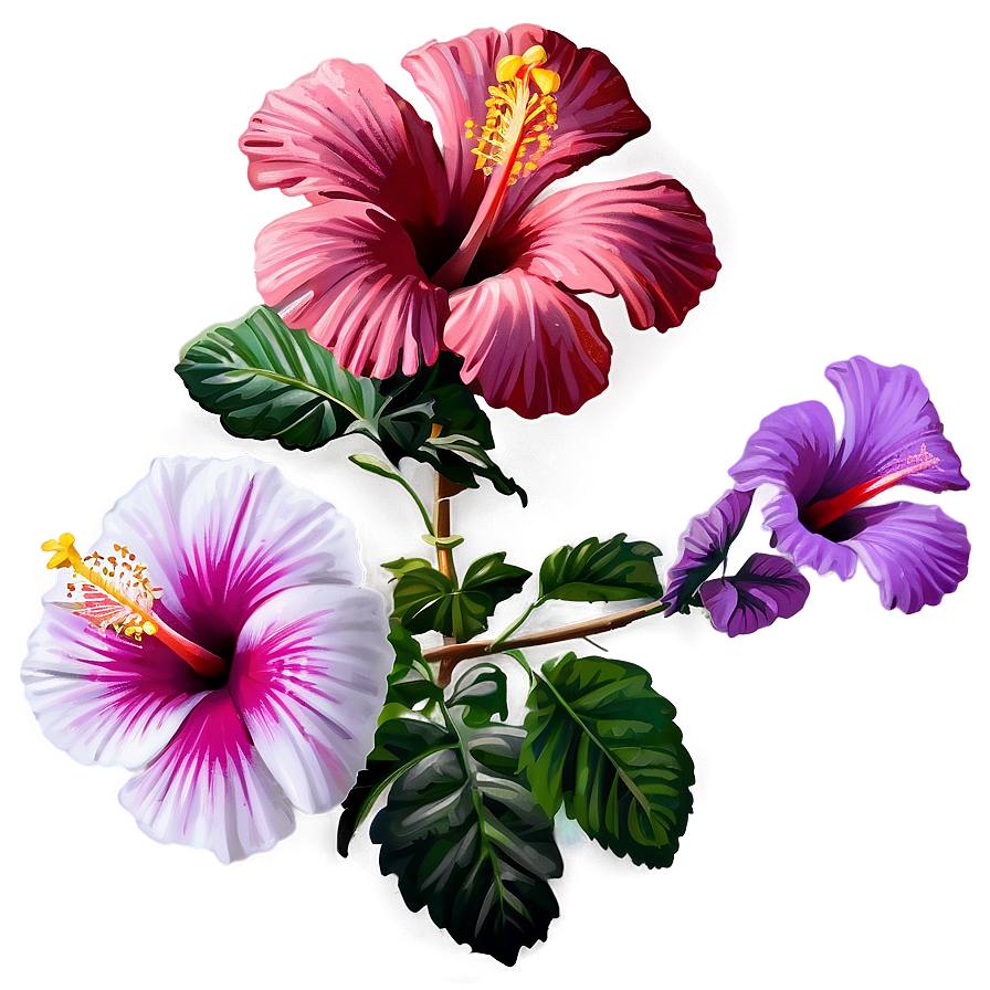 Hibiscus Art Png Xbw PNG Image