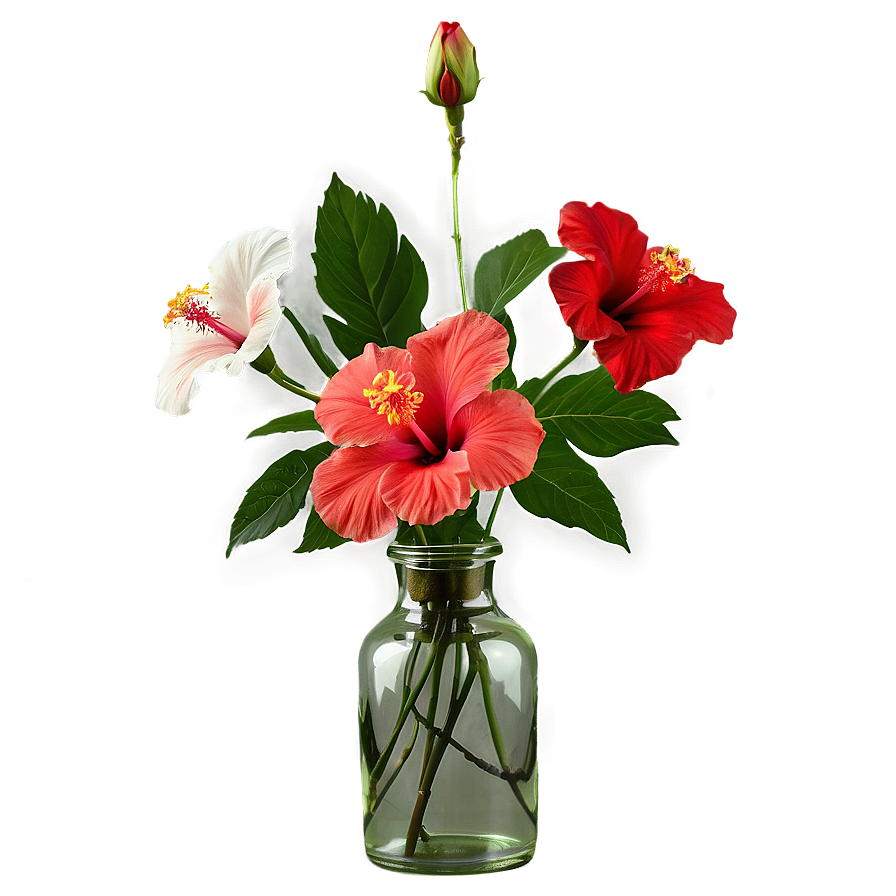 Hibiscus In Vase Png Dge PNG Image