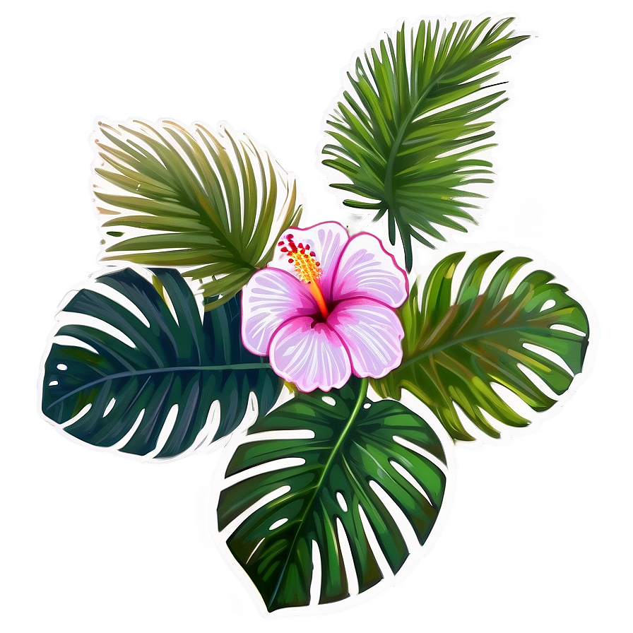 Hibiscus Sticker Art Png 06272024 PNG Image