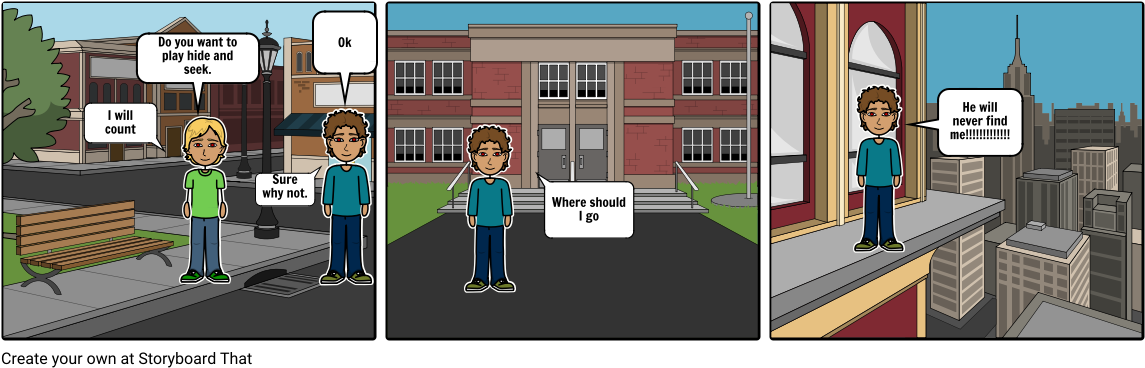 Hideand Seek Comic Storyboard PNG Image