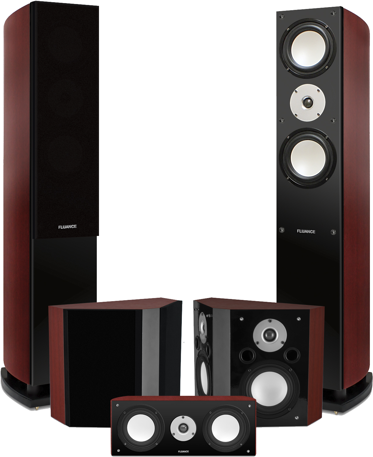 High End Home Theater Speaker Set PNG Image