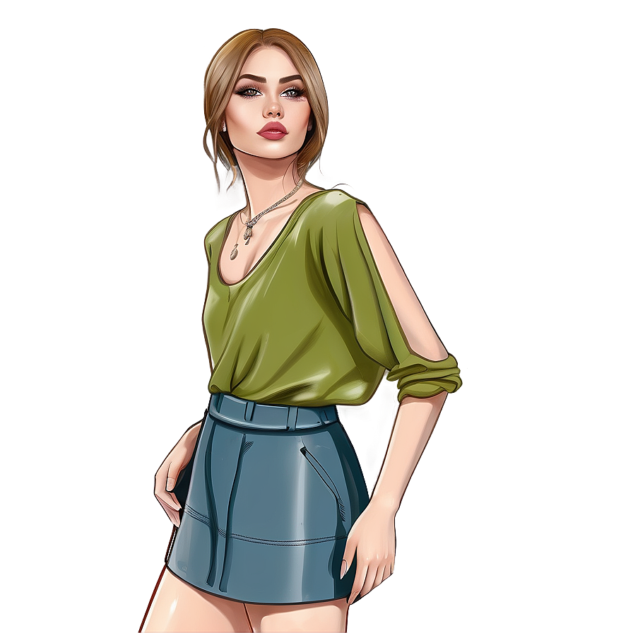 High Fashion Model Drawing Png Ycu PNG Image