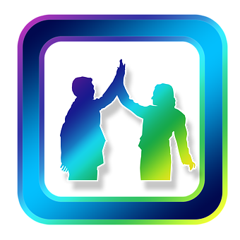 High Five Silhouette Icon PNG Image