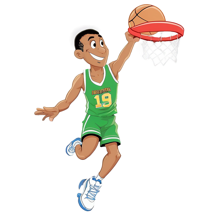 High Flying Cartoon Basketball Png 06212024 PNG Image