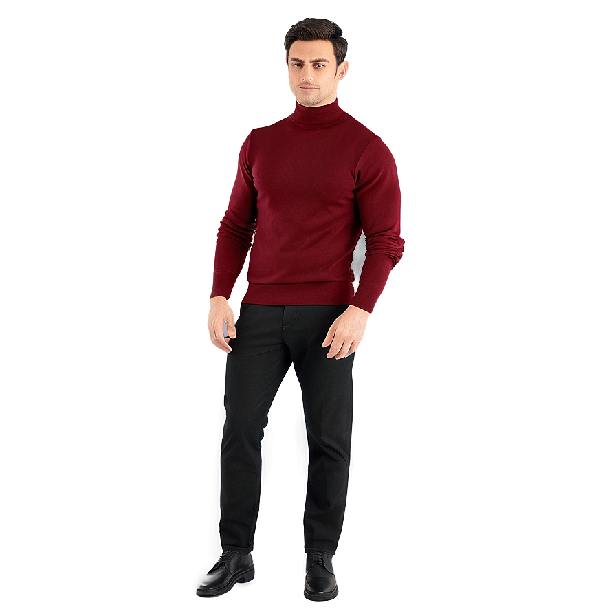 High Neck Red Sweater Png 80 PNG Image