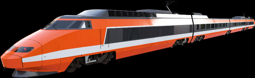 High Speed Train Orangeand White PNG Image