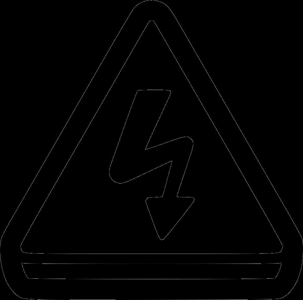 High Voltage Warning Sign Outline PNG Image