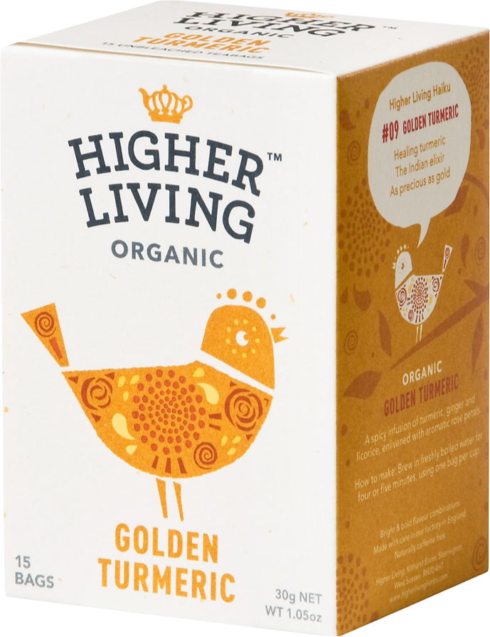 Higher Living Organic Golden Turmeric Tea PNG Image