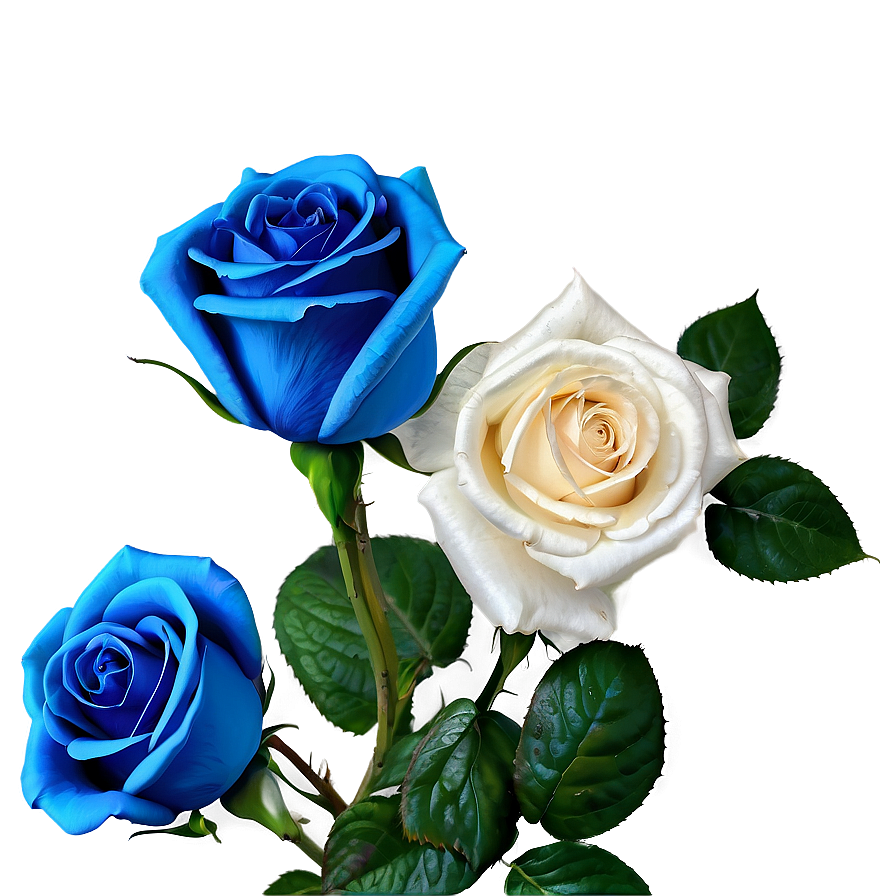 Highly Detailed Blue Rose Png Mwh80 PNG Image