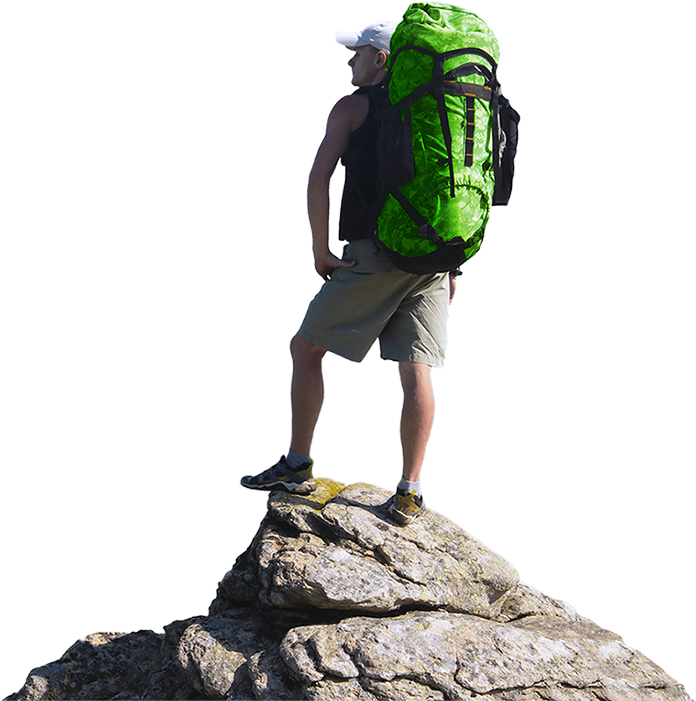 Hiker_ Summiting_ Mountain_ Peak.png PNG Image