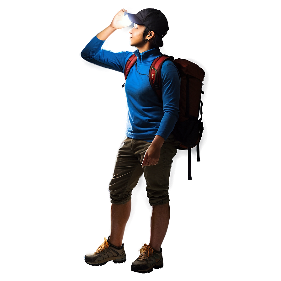 Hiker With Headlamp Png 48 PNG Image