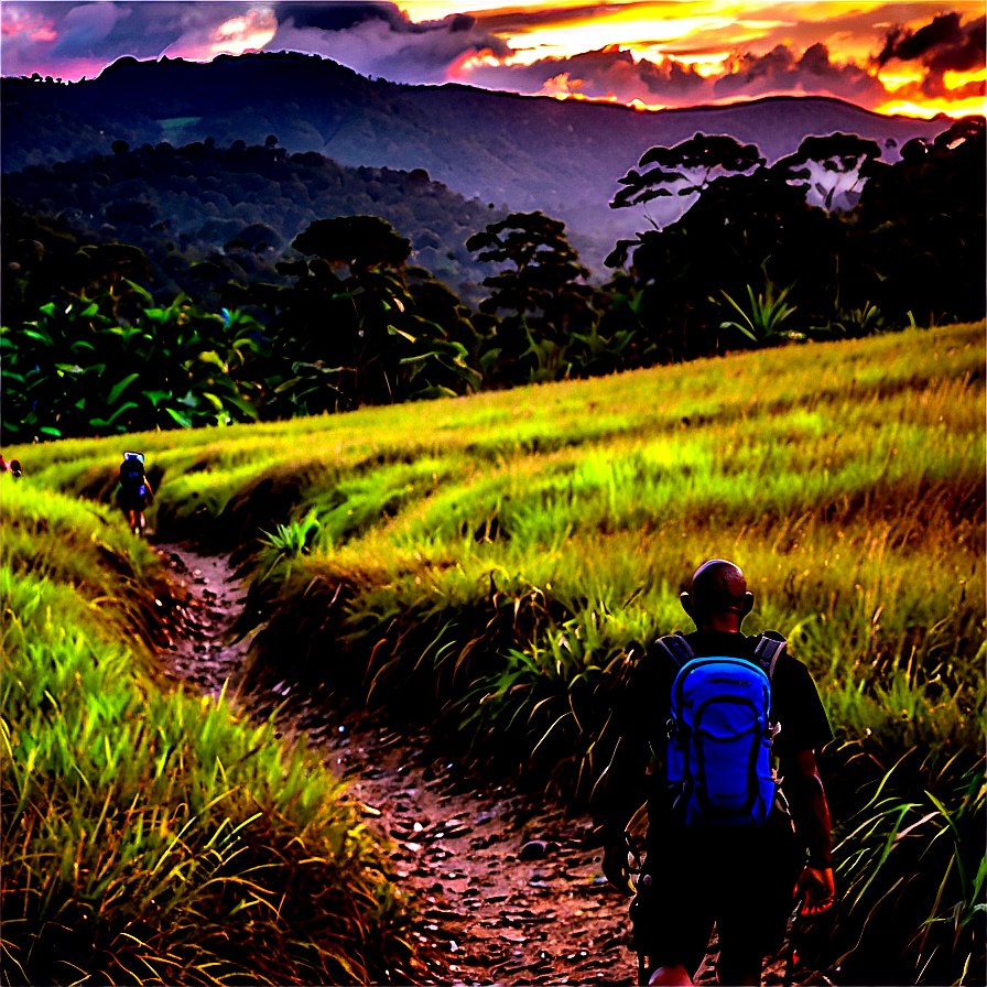 Hiking At Sunrise Png Daq PNG Image