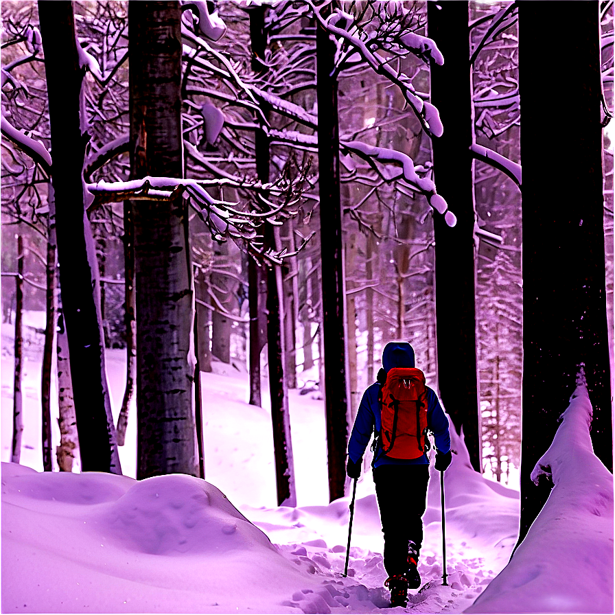 Hiking In Winter Snow Png 88 PNG Image