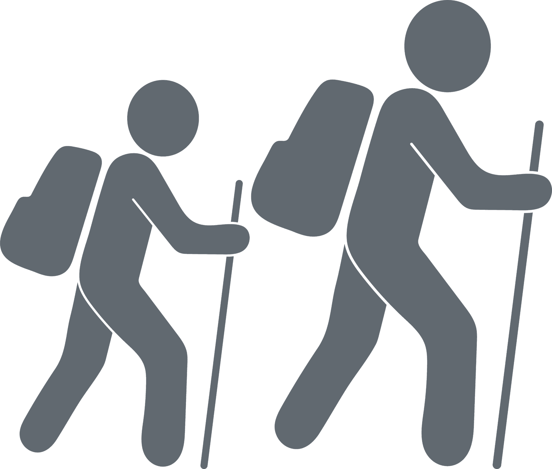 Hiking Pictogram Blue Background PNG Image