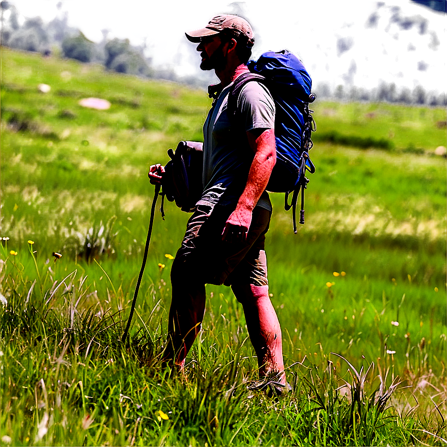 Hiking Through Meadows Png Nnd57 PNG Image