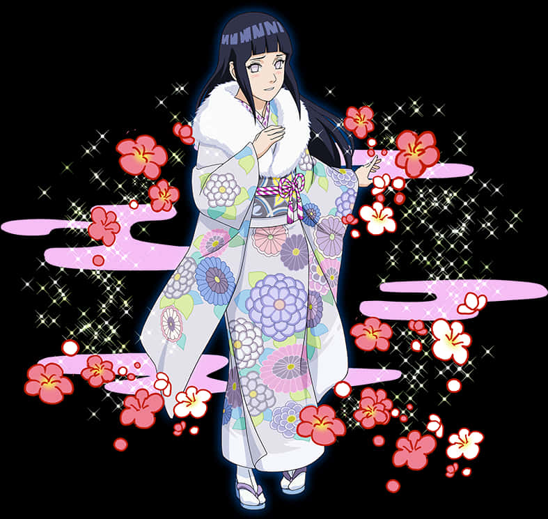 Hinatain Traditional Kimono PNG Image