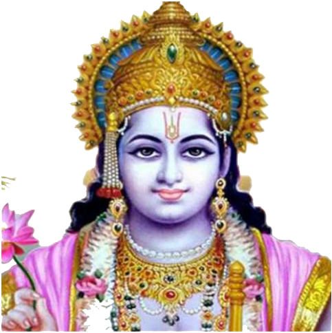 Hindu Deity Lord Vishnu Portrait PNG Image