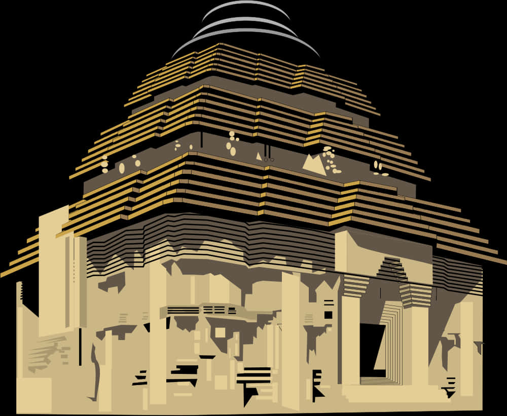 Hindu_ Temple_ Artistic_ Representation PNG Image