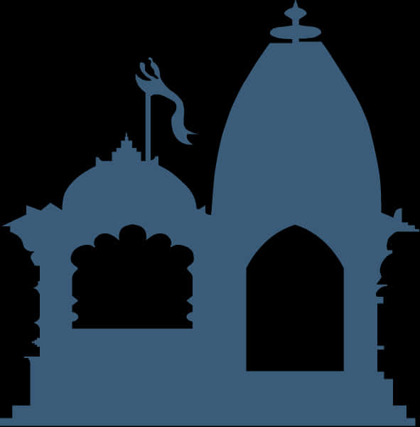 Hindu_ Temple_ Silhouette_ Vector PNG Image