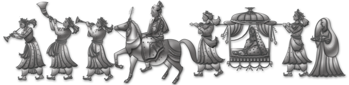 Hindu Wedding Procession Illustration PNG Image