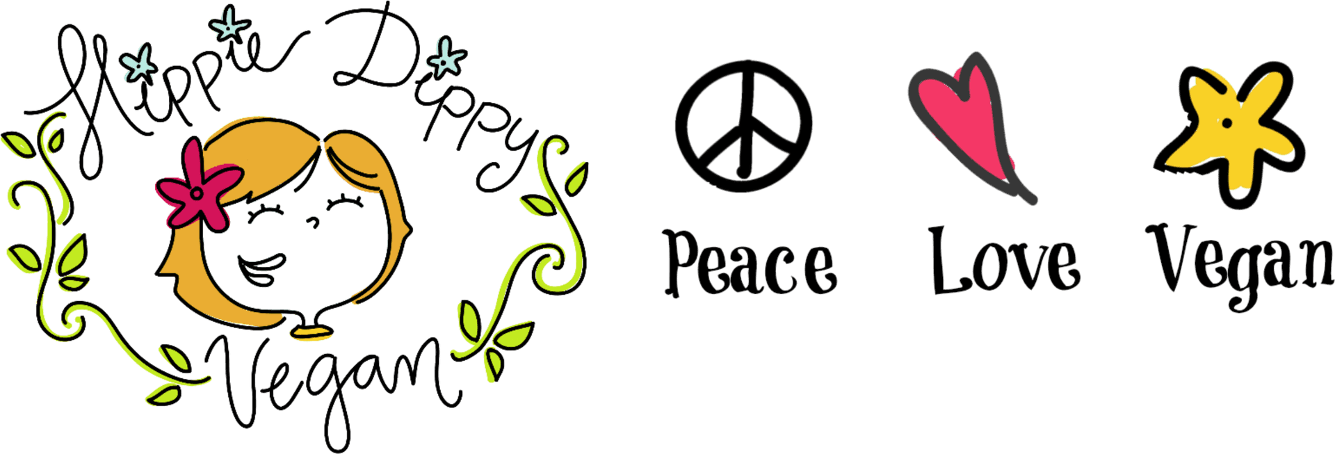 Hippie Dippy Vegan Peace Love PNG Image