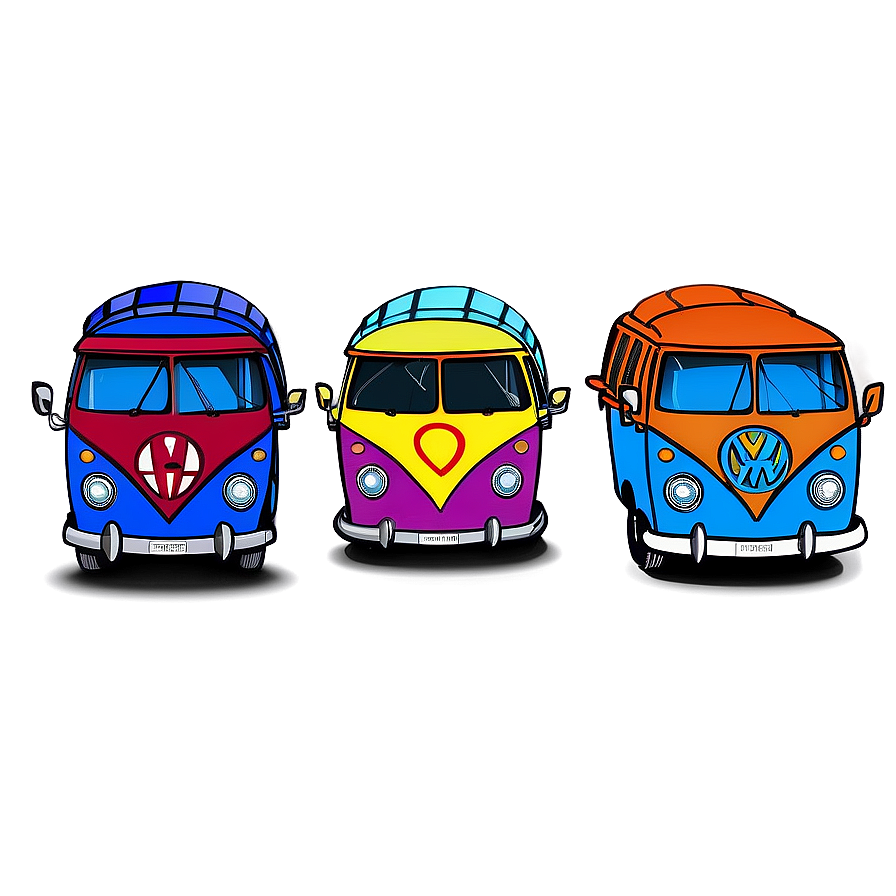 Hippie Van Cartoon Png 06202024 PNG Image