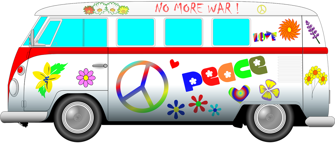 Hippie Van Peaceand Love PNG Image