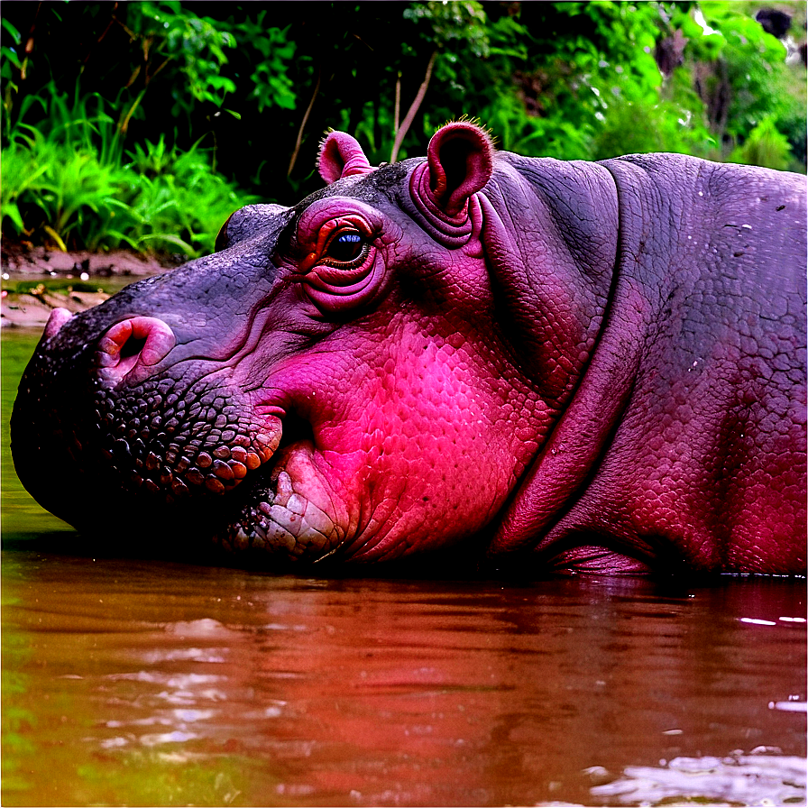 Hippo At River Png Uob84 PNG Image