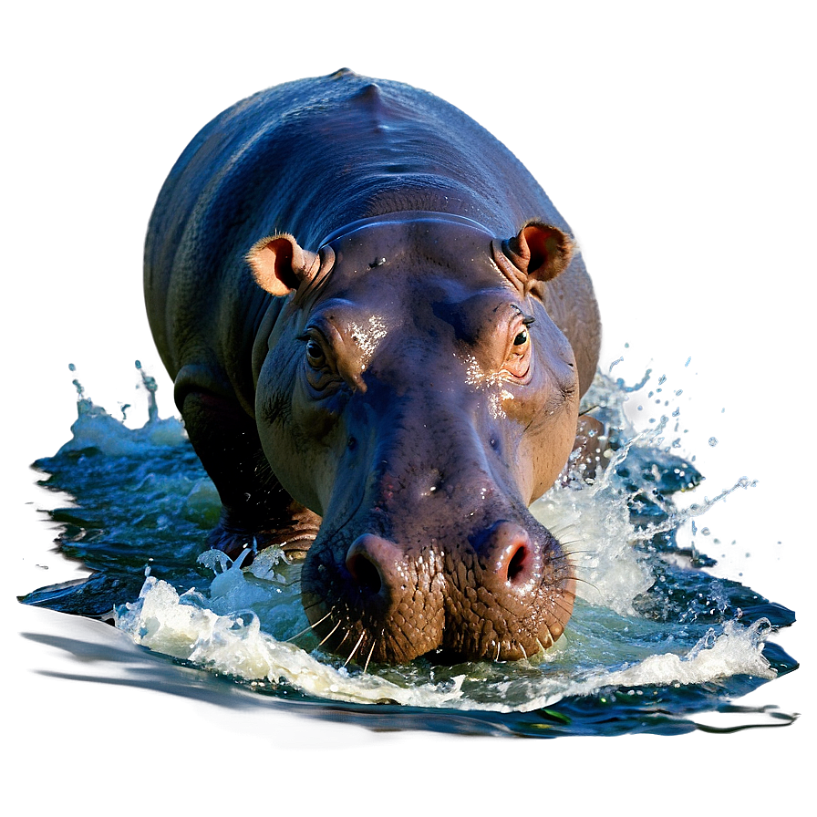 Hippo Splashing Png Xqh PNG Image