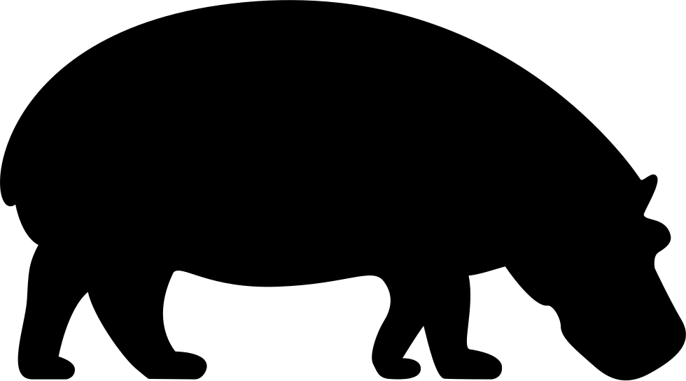 Hippopotamus Silhouette Graphic PNG Image