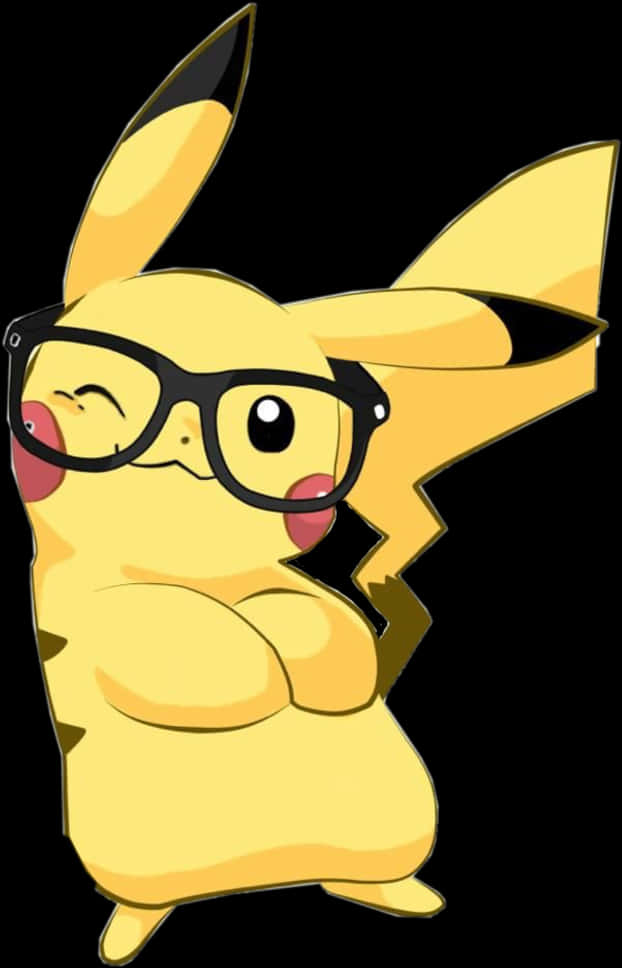 Hipster Pikachu Illustration PNG Image