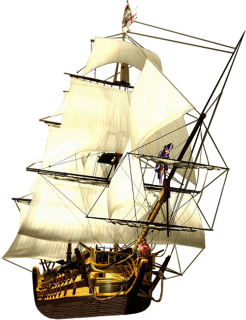 Historic Sailing Ship Under Full Sail PNG Image