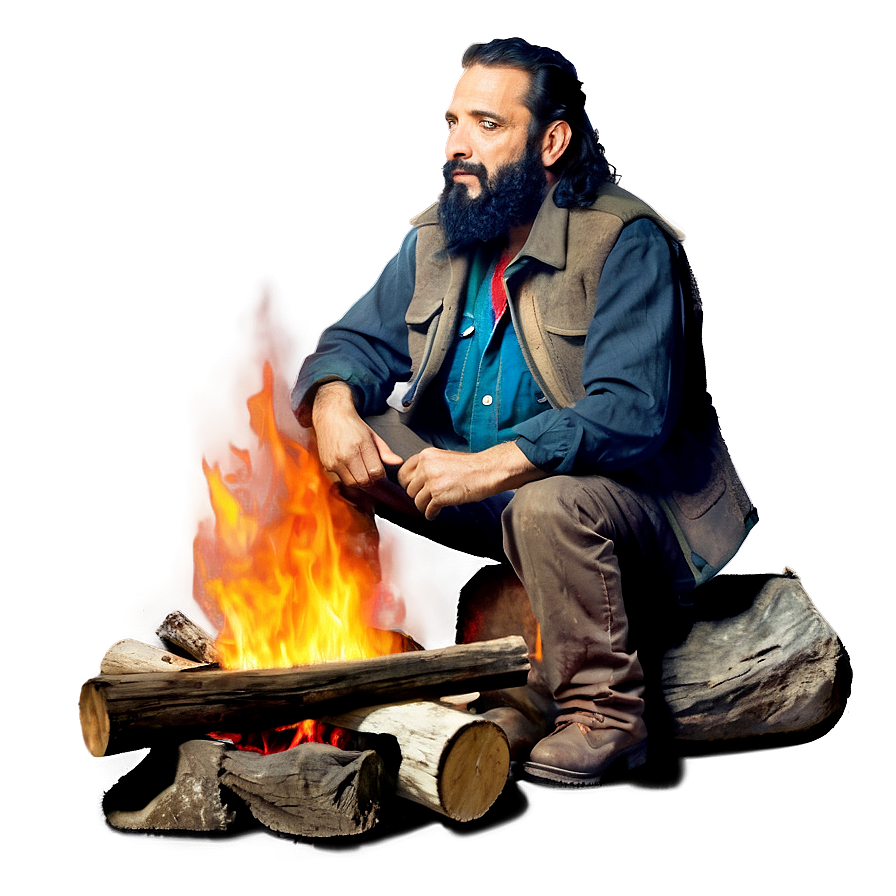 Hobo Campfire Scene Png 06242024 PNG Image