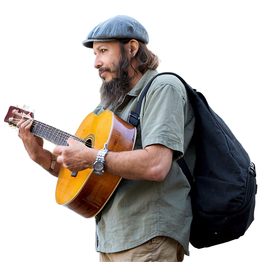 Hobo With Guitar Png Ehd32 PNG Image