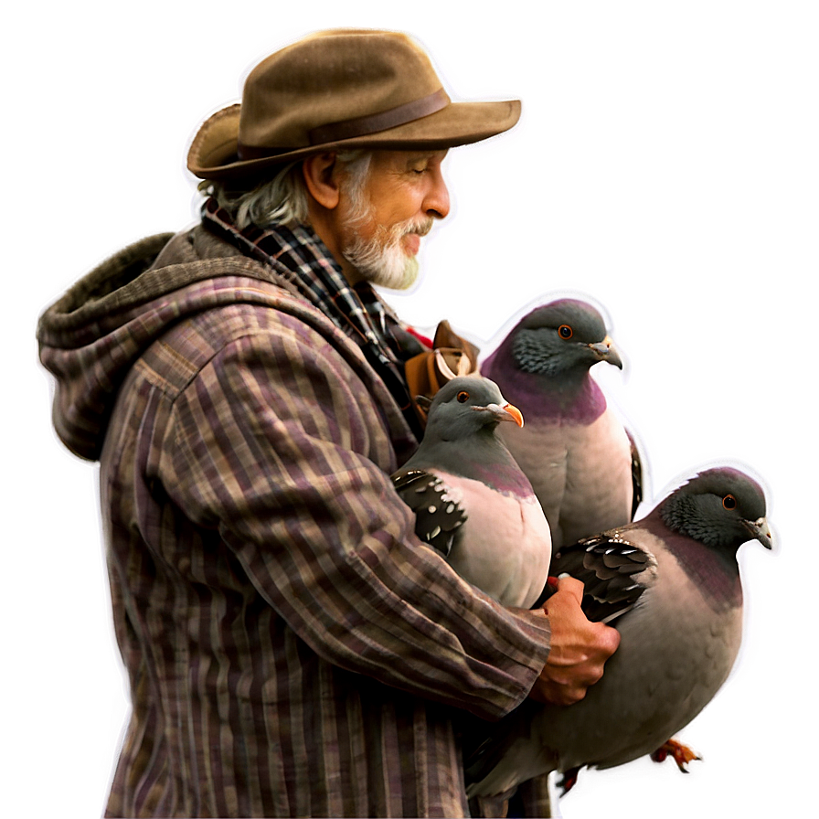 Hobo With Pigeons Png Jtu PNG Image