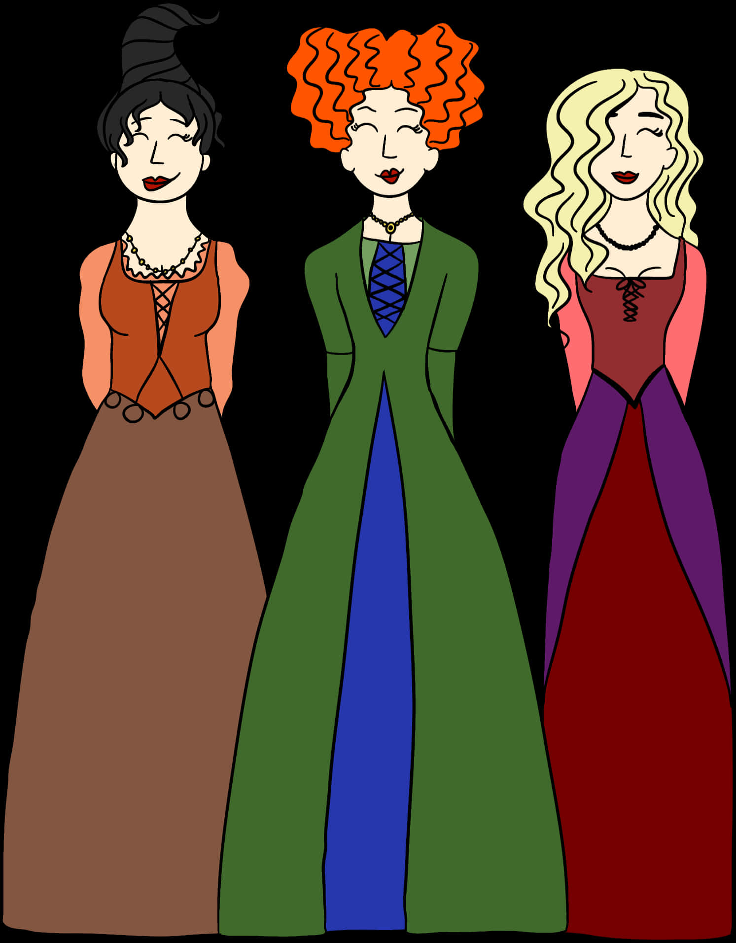 Hocus Pocus Witch Sisters Cartoon PNG Image