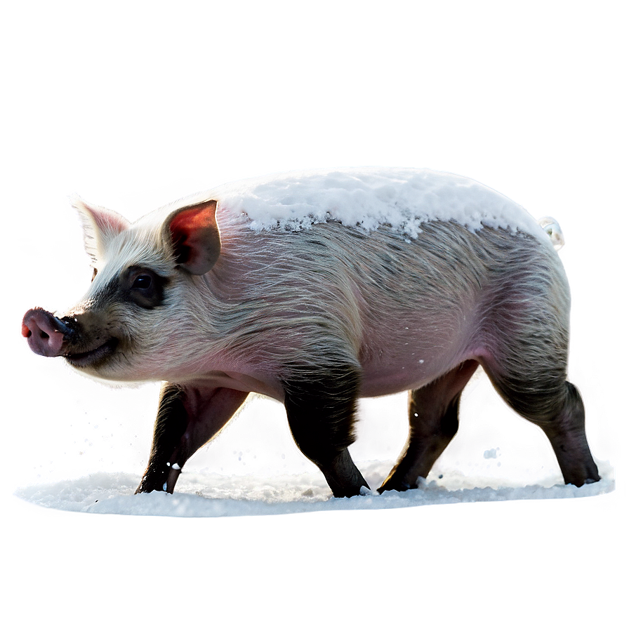 Hog In Snow Png Axq31 PNG Image