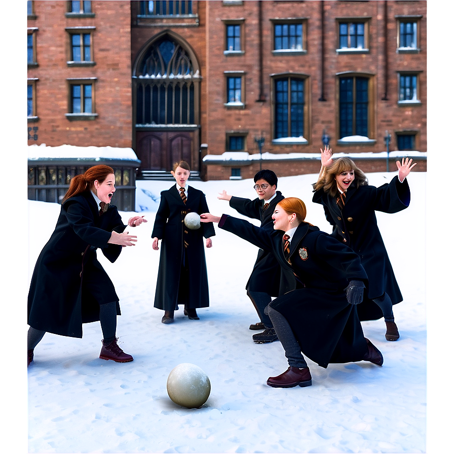 Hogwarts Snowball Fight Png Cgl PNG Image