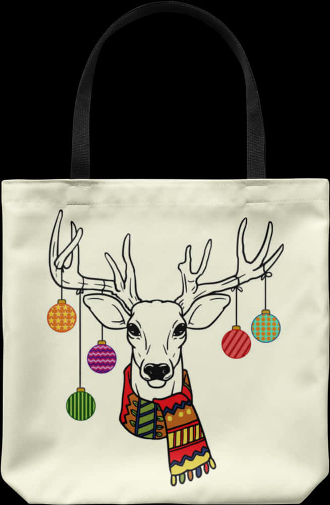 Holiday Deer Tote Bag PNG Image