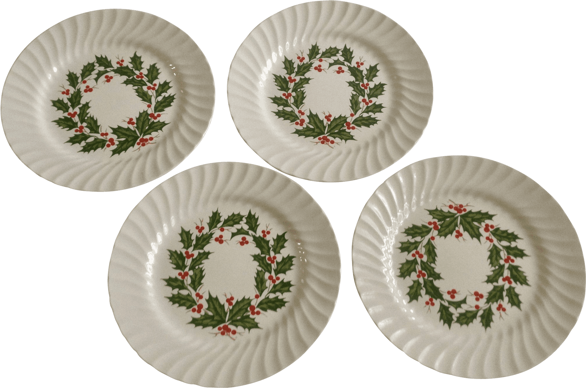 Holiday Dinner Plates Set PNG Image