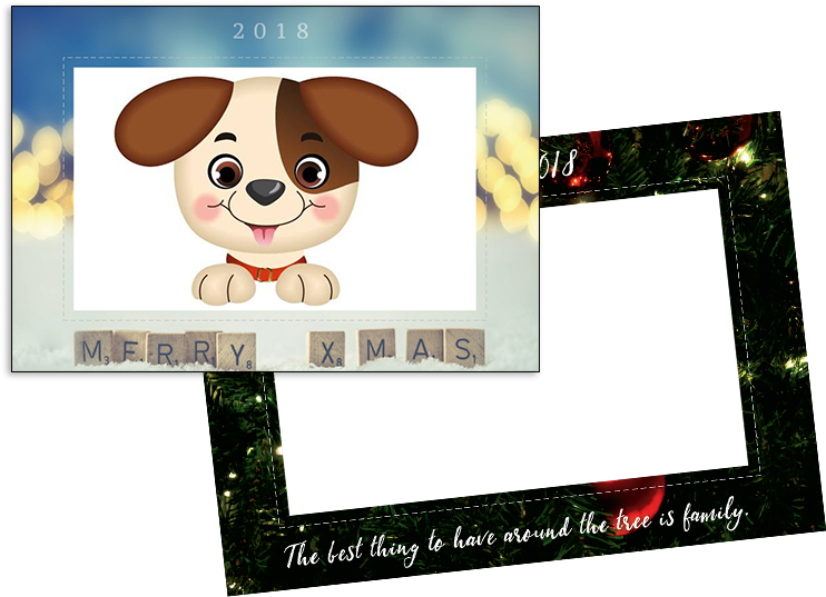 Holiday Puppy Christmas Card2018 PNG Image