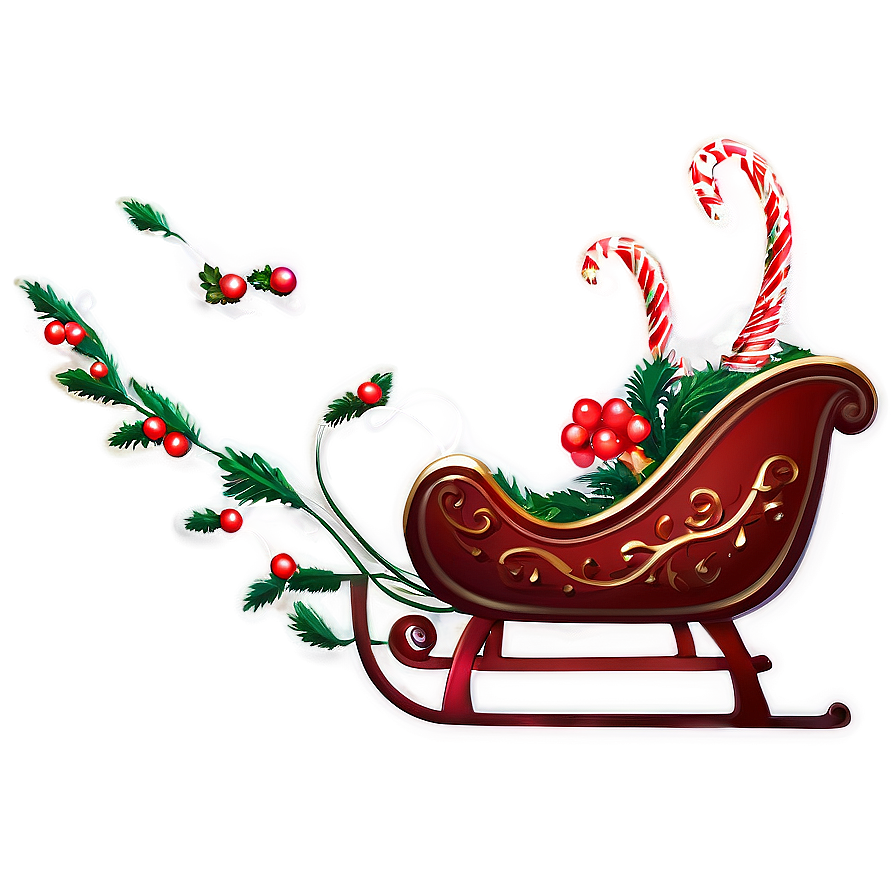 Holiday Sleigh Artwork Png Vjj PNG Image