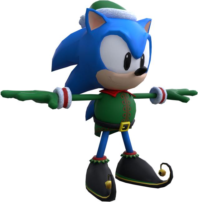 Holiday Sonic Character Render PNG Image