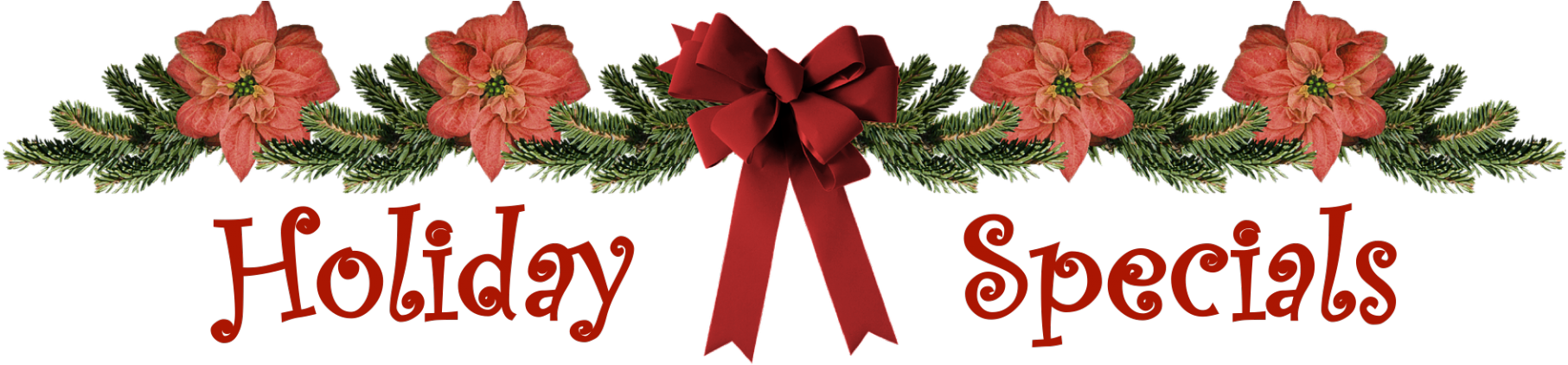 Holiday Specials Bannerwith Red Bow PNG Image