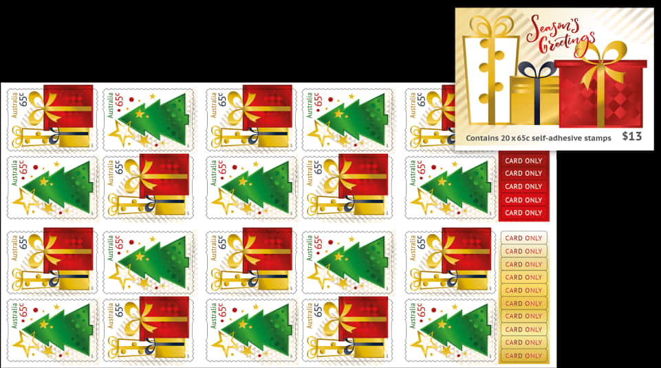 Holiday Stamp Collection Sheet PNG Image