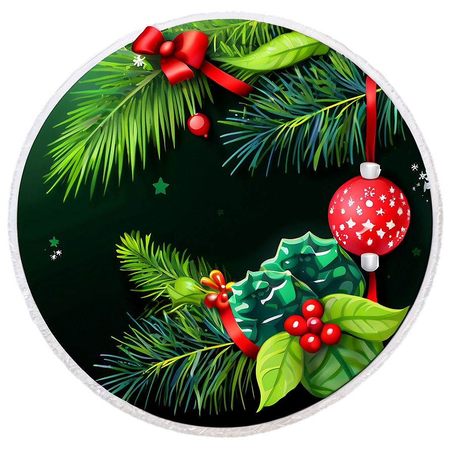 Holiday Theme Circle Sticker Png 06282024 PNG Image