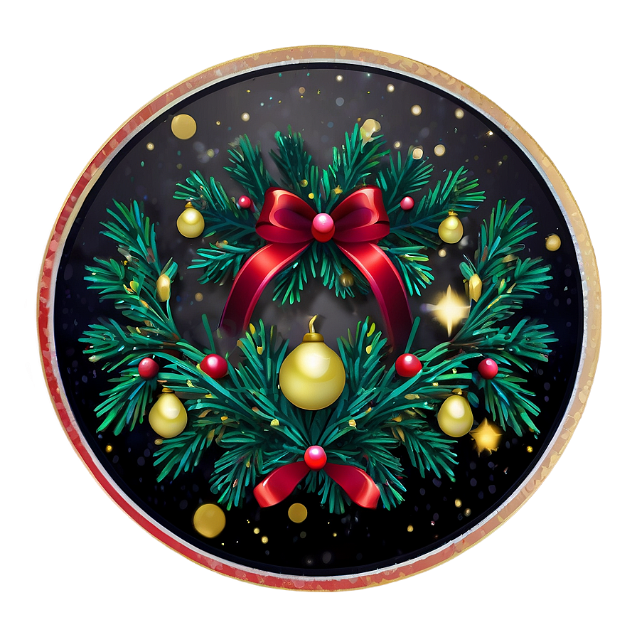 Holiday Theme Circle Sticker Png Ekd PNG Image