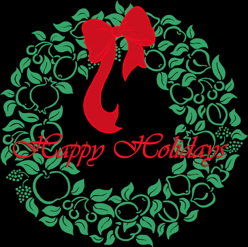 Holiday Wreathwith Red Bow PNG Image