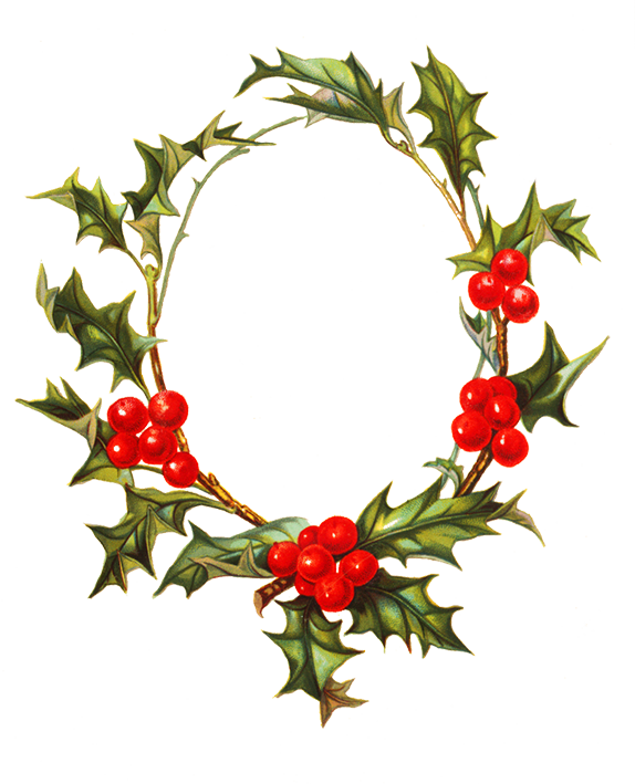 Holly Berries Christmas Frame PNG Image